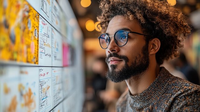 Team of developers in a meeting room with whiteboard sketches of a website, collaborative design process, creative brainstorming
