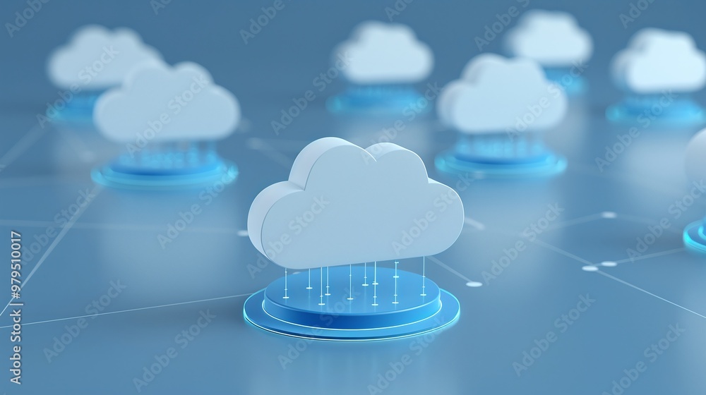 Aufkleber stylish cloud computing concept with digital connections and modern technology elements, perfect for