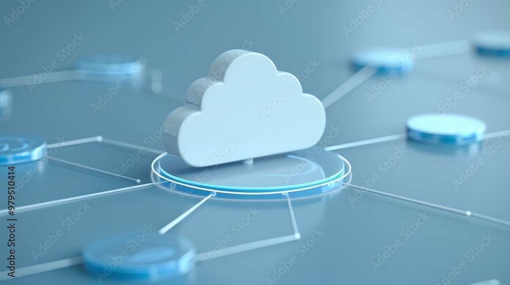 Poster stylish cloud graphic representing digital connectivity, showcasing modern networking and technology