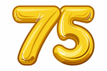 Modern Number 75 golden color vector design