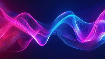 dynamic neon wave pattern forming an energetic abstract background with vibrant blues and pinks