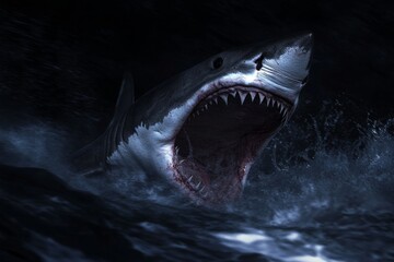 Obraz premium Stock shark with big teeth and open mouth