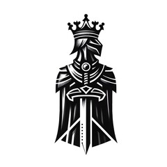 The image could be named: Black and white icon set of vintage crown designs and ancient-inspired female silhouettes in artistic engraving style