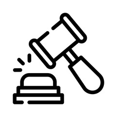 Obraz premium gavel line icon