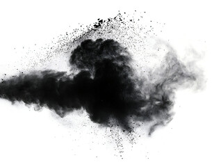 Abstract powder splatted background. Black powder explosion on transparent background. Colored cloud. Colorful dust explode. Paint Holi.	
