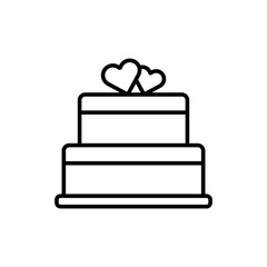 Cake with hearts icon