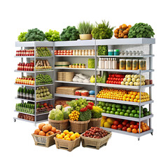 High-Quality Image of Grocery Items on a White Background Perfect for Food Industry and Marketing Use