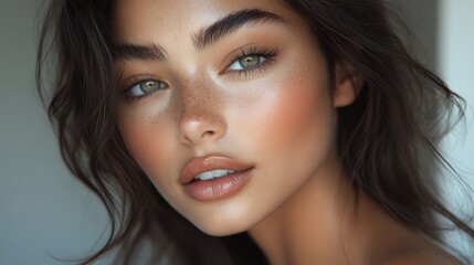 Obraz premium Blending blushon with bronzer can create a seamless and natural finish to your face