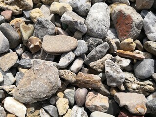 Photo of the stony beach near Livorno in Italy