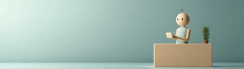 Virtual assistant talking through a chat box, AI interaction, 3D illustration