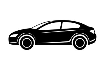 car silhouette vector art illustration isolated on white background