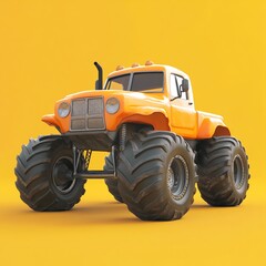 Obraz premium 3D Monster Truck Icon: High Wheeled Off Road Vehicle Illustration Logo