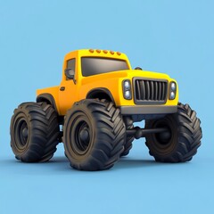 Obraz premium 3D Monster Truck Icon: High Wheeled Off Road Vehicle Illustration Logo