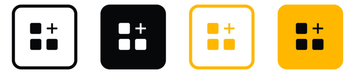 Fototapeta premium Layout grid add icon. grid menu icon sign. Thin, line, outline icons