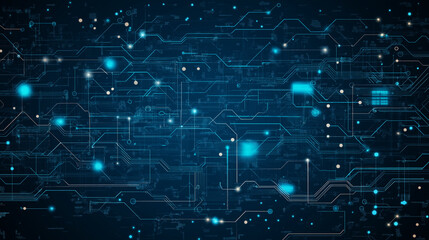 A close up of a circuit board with many small orange and blue dots