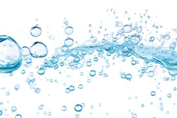Floating water bubbles background underwater freshness.