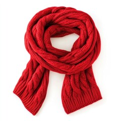 Cozy red knitted winter scarf