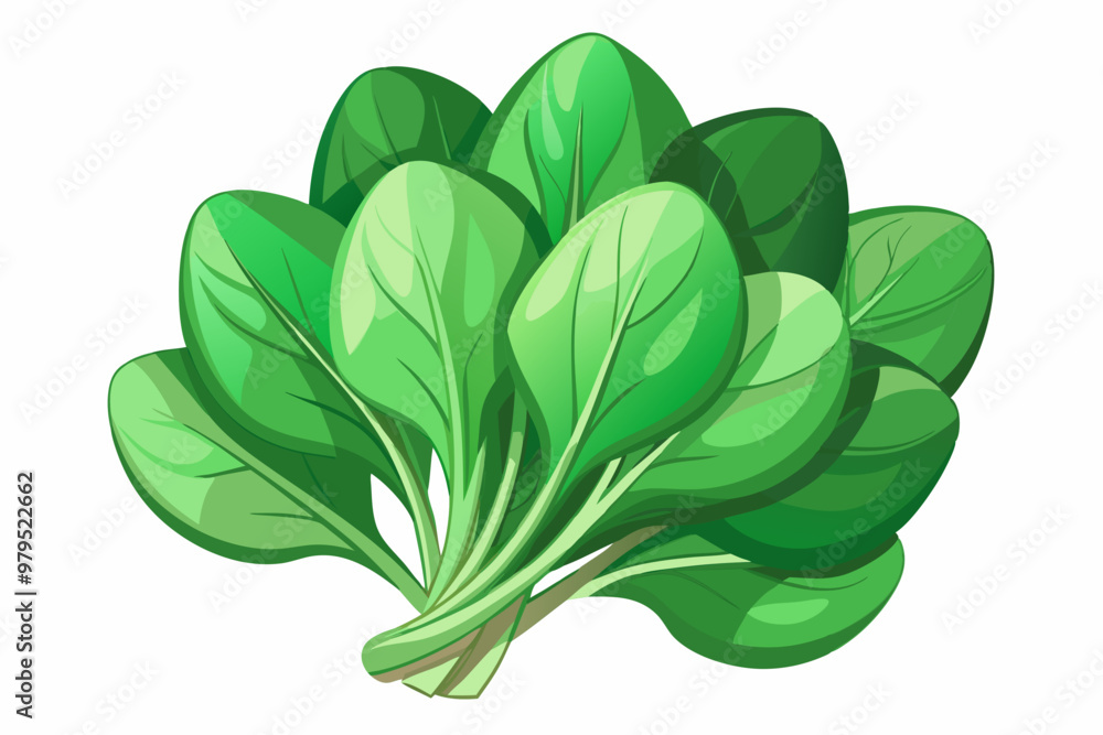 Poster Green cabbage isolated illustration on white background