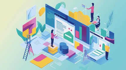 Flat vector illustration for Graphic designer or graphic designer is a person who designs images and texts to communicate