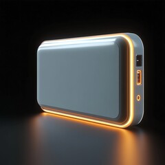 3D Power Bank Icon: Mobile Charging Device Illustration Logo