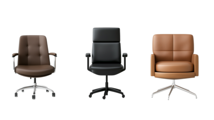 office furniture chairs isolated on transparent background