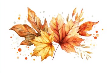 Autumn leaves watercolor art