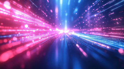 Obraz premium Vibrant Digital Abstract: Exploration of Light and Motion in a Futuristic Art Piece