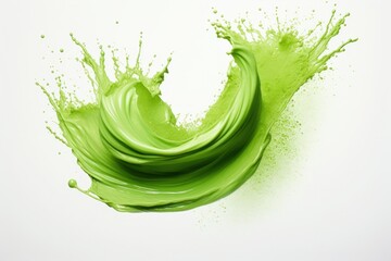 Matcha splash abstract green art.