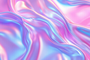 Smooth pink and blue satin fabric flowing and forming waves abstract background