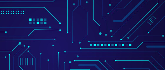 Abstract technology Hi-tech futuristic digital with geometric innovation, Circuit Board Technology Information Pattern Concept Vector Background.