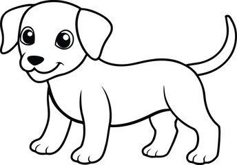 Add Whimsy to Your Coloring Book with This Playful Puppy Vector
