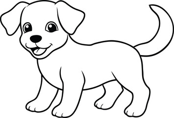 Playful Puppy Vector: The Cutest Coloring Book Design for Kids
