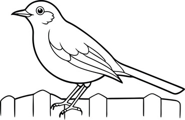 Round Robin Sitting: Adorable Vector for Kids' Coloring Book Adventures
