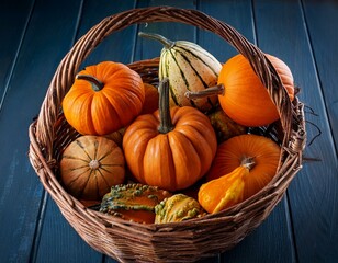 Pumpkins in a basket