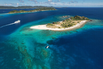 Beautiful islands and coral reef of Okinawa in Japan