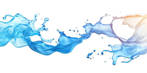Fluid Motion in Nature, Creative Water Splash and Ripple in Transparent Blue Design On transparent Background
