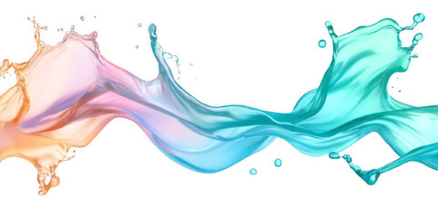 Dynamic Water Splash in Motion Freeze Frame of Fluid Flow with Vibrant Blue Liquid On transparent Background