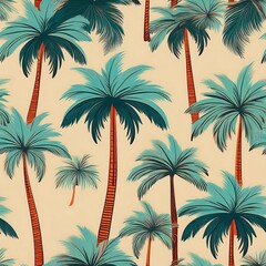 Chic Minimalistic Pattern Featuring Palm Trees