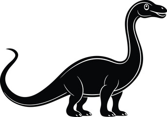 A Friendly Dinosaur Vector for Imaginative Coloring Book Pages
