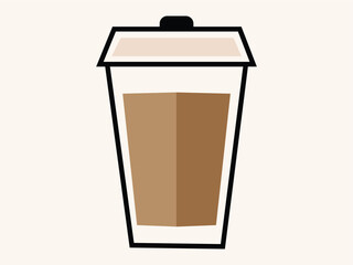Paper coffee cup flat vector art illustration.