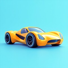 3D Sports Car Icon: High Performance Vehicle for Speed Illustration Logo