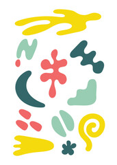 Abstract doodle hand drawn  trendy contemporary abstract shapes element colorful vector design