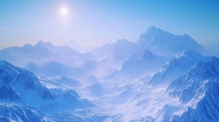Obraz premium Panoramic view on snow-capped mountains