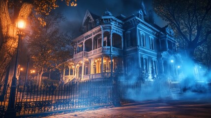 Ghostly Adventures in Historic District, exploring eerie streets, haunted tales, atmospheric ambiance, perfect for Halloween festivities, capturing the essence of spooky tours.