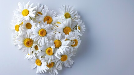 A bouquet of daisies arranged in a heart shape, symbolizing love and affection. - Powered by Adobe