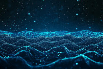 Naklejka premium A blue background with a lot of lines and dots