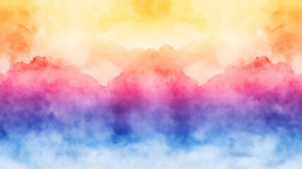 A colorful watercolor painting with a white background