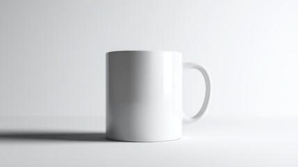 Obraz premium A Minimalist White Mug Capturing Simplicity and Style in a Contemporary Setting for Daily Coffee Enjoyment