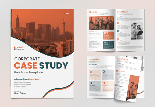 Corporate Business Case Study Booklet Brochure Design  Template