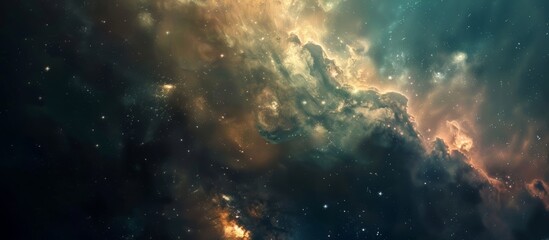 Fototapeta premium Dramatic Cosmic Clouds and Glowing Celestial Atmosphere in Soft Focus Romantic Aesthetic